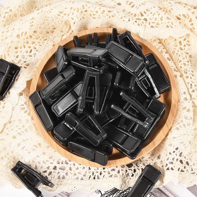 40 Pcs Plastic Baby Hanger Clips Slim-line Finger Clips Set for Clothes Hanger Velvet Hanger (Black)