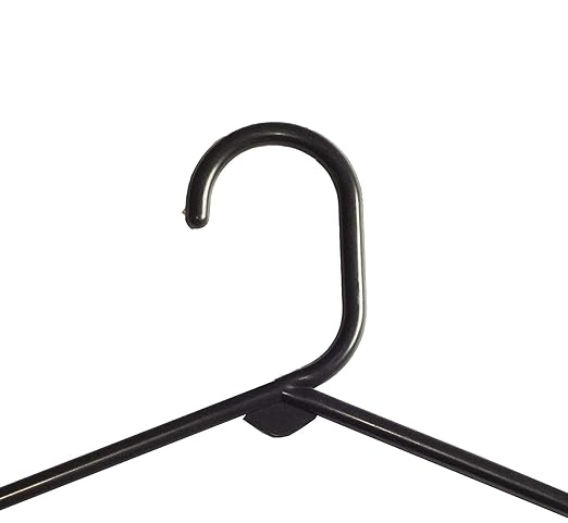 Nahanco Plastic Clothes Hangers, Black, 24/Pack (TBBHU)