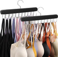 2 Pack Tank Top Hanger, 40 Hooks Large Capacity Bra Hanger for Closet Organizers & Storage, Bra Organizer Closet, Tank Top Hangers Space Saving for Sports Bras, Tank Top (Black, 2 Pack)