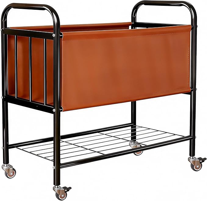 laundry basket with wheels, rolling laundry basket dirty clothes hamper storage cart, double laundry hamper for Bedroom, Laundry Room, Closet, Bathroom, College, 85L Large capacity (Black)
