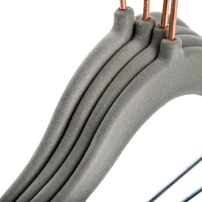 Tosnail 30 Pack Kids Velvet Hangers Children's Clothes Hangers Baby Hangers with Clips - Grey