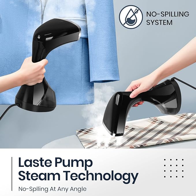 Steamer Iron for Clothes 1800W, Zorslesy Fast Heat Up Hand Clothing Garment Steamer, Portable Handheld Travel Fabric Steamer Plancha de Ropa a Vapor with 300ml Water Tank for Cleaning