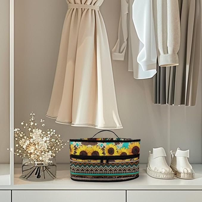 Indian Sunflower Iron Portable Storage Bag for Clothing Store Reusable Easy to Clean Steam Iron Storage Case with Zipper Closure