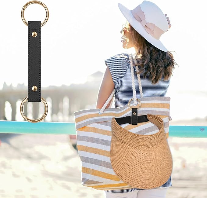 2 Pack Sun Hat and Baseball Cap Rack, Multifunctional Hat Rack, Vacation Traveling Essentials Accessor(A002-Black)