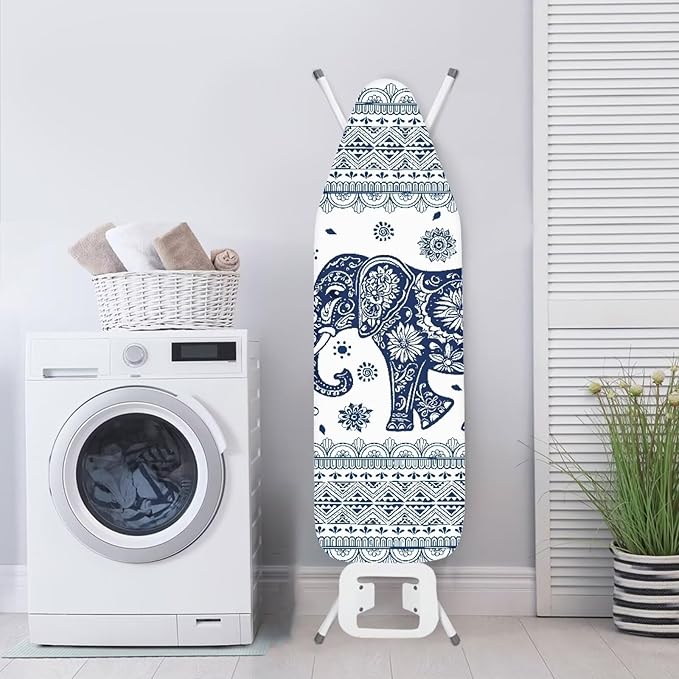SEANATIVE Boho Elephant Ironing Board Cover and Pad Decor Extra Thick Covers with Elastic Edge, Stain Resistant and Durable Scorch