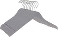 Quality Semi Curved Wooden Suit Hangers, 10-Pack Smooth Finish Solid Wood Coat Hanger with Swivel Hook, Jacket, Pant, Dress Clothes Hangers (Gray, 10)