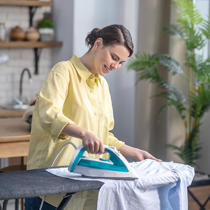 Full Size Ironing Board Cover and Pad 15x54 w/ Silicone Mat | Polyester Cotton Mesh Large Ironing Board Cover and Pad | Ironing Board Covers with Padding Standard Size | Iron Board Cover With Padding