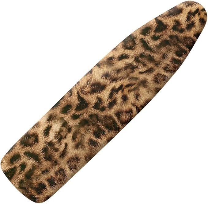 Leopard Print Scratches-Proof Cover Fits Standard Size Ironing Boards Heat Reflective Anti-Dirty Ironing Board Cover with 3 Hooks and Loops for 15 x 54 Boards Decor