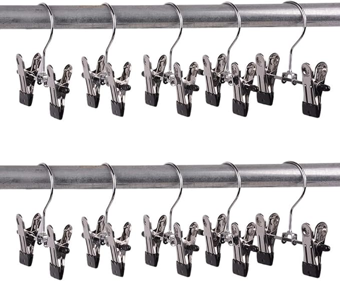 Double Adjustable Clips Boots Hangers,Space Saving Boots Socks Bags Hanging Clips Boot Holder Boot Organizer,Set of 9 (9)
