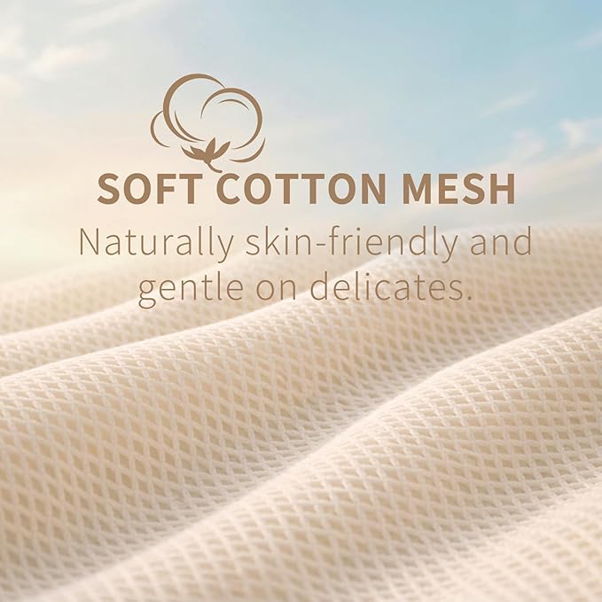 Muchfun 3Pcs Soft Cotton Mesh Laundry Bags for Delicates 12 x 16 Inches (3 Medium)
