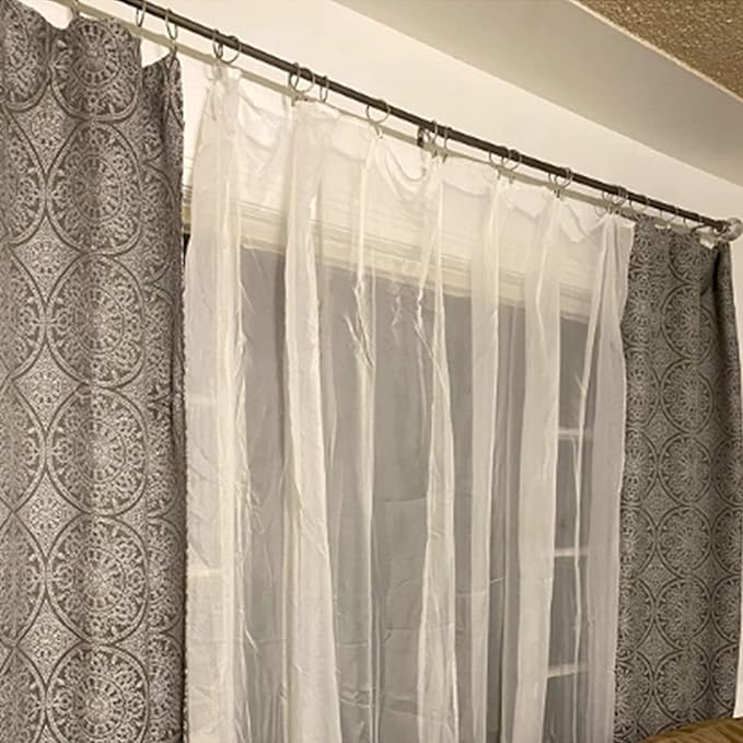 100 Pack Matte Silver Curtain Rings with Clips, Curtain Hooks Hangers Clip Rings for Hanging Drapes Bows Hat, Drapery Rings 1.26 in I D, Fits up to 1 in Diameter Curtain Rod.