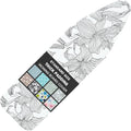 Ironing Board Cover and Pad Standard Size 15" x 54",3 Pairs of Hook and Loop Fastener Straps,Elastic Edges,Cotton Iron Board Cover with Scorch Resistant Thick Padding(Line Flower)