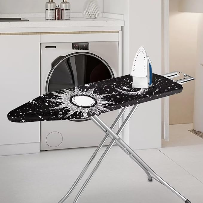 Flashideas Gothic Sun Moon Ironing Board Cover with Hook and Loop Adjustable Fasteners Ironing Board Covers Protective Scorch Resistant Universal Fit Easy Install Clean