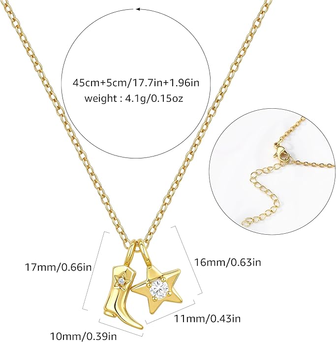 Chunky Gold Necklace for Women Gold Evil Eye Cowboy Pendant Necklace Dainty Paperclip Chain Vintage Luck Amulet Choker Necklaces Celestial Jewelry Gift