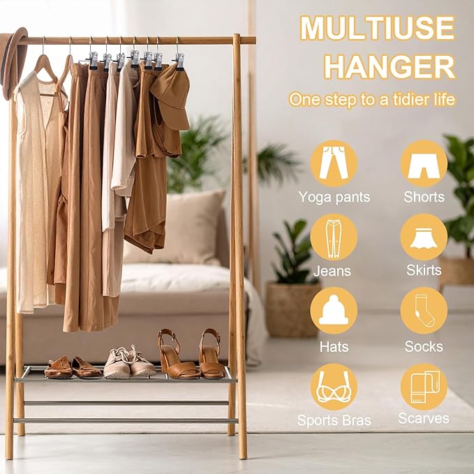 50 Pack Boot Hangers Clips for Closet, Heavy Duty Legging Organizer for Closet Hanging Pants Hangers with Clips Clothes Pins Hanger Clips Laundry Hooks Towel Socks Hats Tall Boots Home Travel