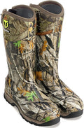 TIDEWE Rubber Hunting Boots, Waterproof Insulated Next Camo G2 Warm Rubber Boots with 7mm Neoprene, Sturdy Outdoor Hunting Boots for Men (800g Insulated & Standard, Size 6-14)