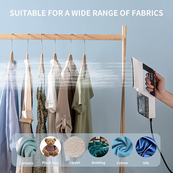 HOMETOP Handheld Steamer for Clothes, 30-Second Fast Heat-up, 1300W Powerful Garment and Fabric Steamer, Removes Wrinkle, Portable Steam Iron for Home and Travel
