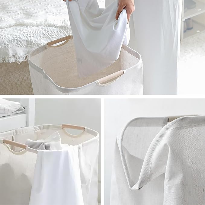2Pack Large Laundry Hampers with Handles, 60L (15.85 Gal) Foldable Laundry Hamper, Freestanding Waterproof Clothes Hamper for Bedroom, Bathroom, Dorm, Laundry Room15.3"L x 10.6"W x 20.8"H