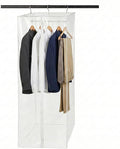 Garment Bag - Clear Hanging Closet Organizer - Durable Zippered Cover with Rod Protects Dresses, Suits, and Jackets from Dust and Moist- Top Metal Frame to Keep All Your Stuff in Shape- 42" x 20" x 15