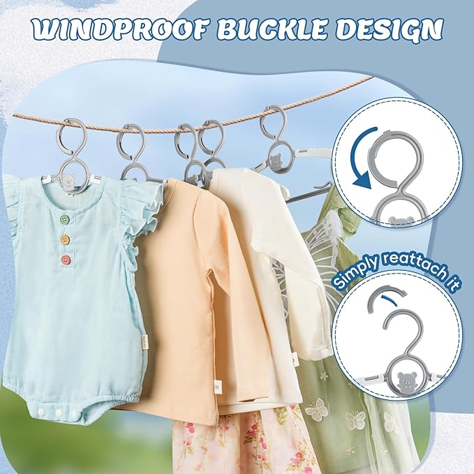 Baby Hangers for Closet Adjustable, Extendable & Stackable Kids Hangers, 11~14inch Non-Slip Plastic Kid Hangeres, Toddler Hangeres for Infant Baby Toddler Children Nursery Teen, Gray, 60PCS