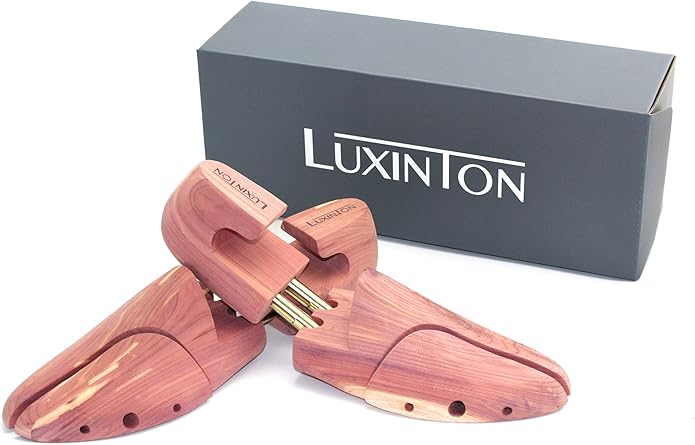 Cedar Shoe Tree Boot Keeper for Men Luka Adjustable Shoetree Twin Tube Wood Shoe Shape