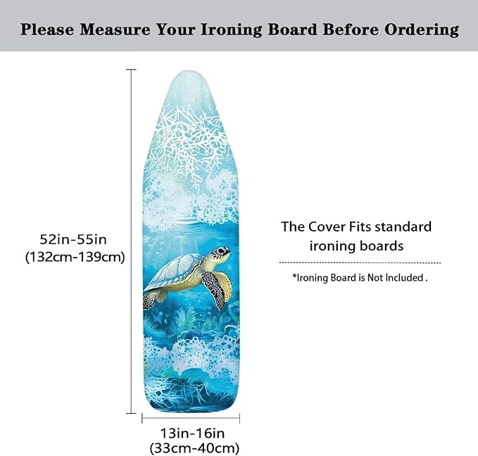 Ironing Board Cover Resist Scorching Table Top Ironing Board Cover Stain Resistant Ironing Accessories Extra Wide Ironing Board Cover - Snow Turtle