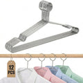 Leinuosen 12 Pcs Anti - Theft Clothes Hangers Metal Closed Loop Security Clothes Hangers 16.5 Inch for Hotels, Rvs, Lockers & Home Use