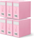 WOWBOX Sheet Organizers and Storage,Closet Bed Sheet Organizer Under Bed Storage and Organization with Label Cards & Clear Window for Bedding Sheets,Duvet Covers,Blankets (6 Pack，Pink)