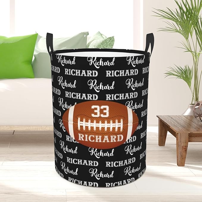 Custom Name Laundry Basket, Personalized Collapsible Laundry Hamper with Name for Bathroom Bedrooms, Customized Dirty Clothes Hamper Storage Basket Gifts for Kids Boys Girls Baby Men Women