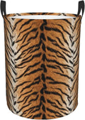 Tiger Animal Texture Round Laundry Hamper Storage Basket Toys Clothes Organizer Bin For Home Bathroom Bedroom Dorm Nursery, 62l