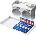 OfficeSimpli Washer Dryer Countertop, Made in USA, Non-Slip Pads, Laundry Room Wood Topper, Washer Dryer Cover for Top, Laundry Countertop, Laminate Finish (Glacier White, Large (30" x 58"))