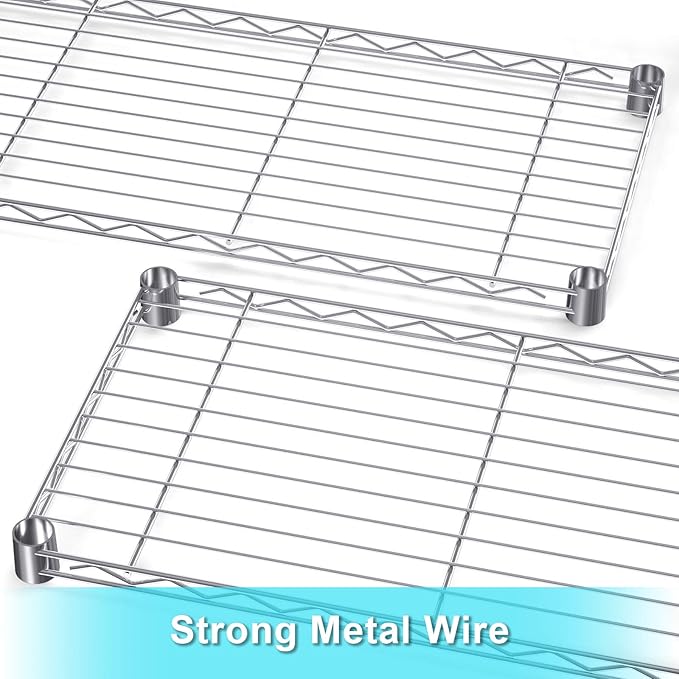 Auslar 5-Shelf Storage Shelves with Casters Heavy Duty 5 Tiers Rolling Cart Utility Racks Adjustable Wire Metal Shelving, 14" x 36" x 76.5", Chrome