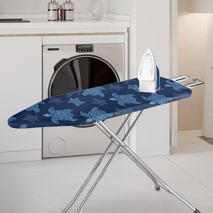 Sea Turtle Full Size Ironing Board Cover Scratches-Proof Heat Reflective Premium Fabric Cover with Cozy Nose Pocket Suit for Extra Wide 15 x 54 Ironing Boards Decor