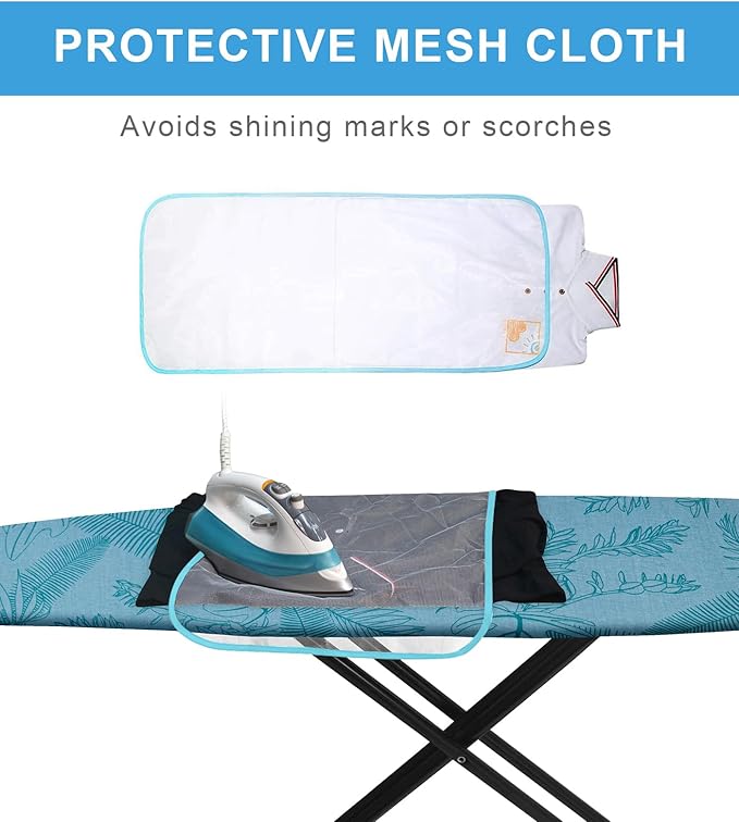 Dalykate Ironing Board Cover 21 x 57 with Scorch and Stain Resistant Thick Padding and Elasticized Edge Ironing Board Covers 4 Fasteners and 1 Protective Scorch Mesh Cloth