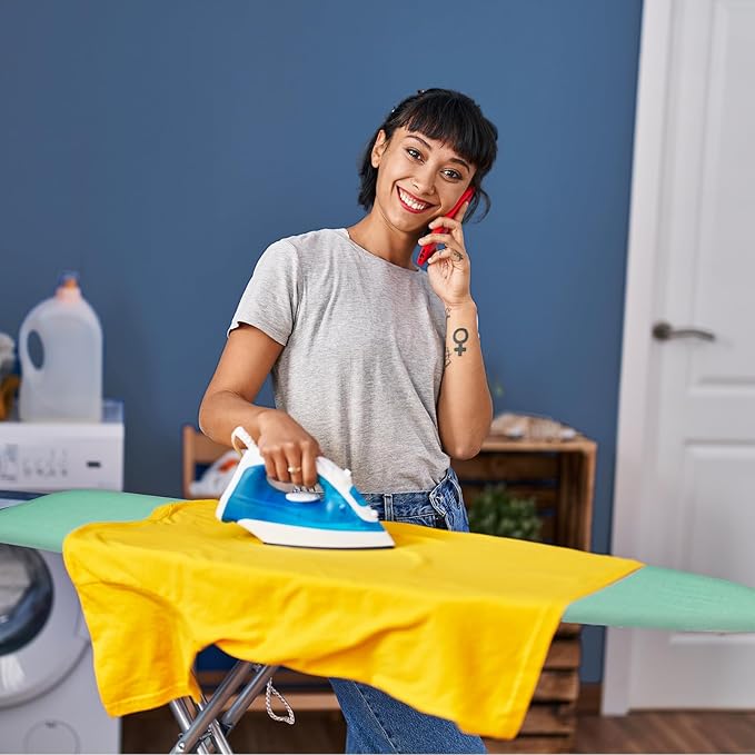 BNDX Ironing Board Cover and Pad 18" x 49" – Waterproof, Stain-Resistant, Ideal for Sewing Enthusiasts, Retired Seniors, Dorm Rooms – Verdant Meadow