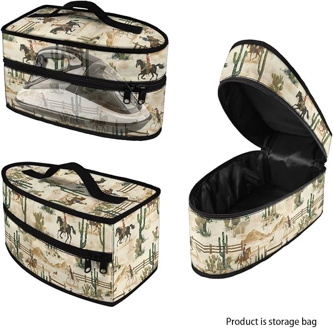 Western Cowboy Iron Storage Case Compatible with Most Iron Dustproof Cactus Iron Storage Bag for Travel or Storage