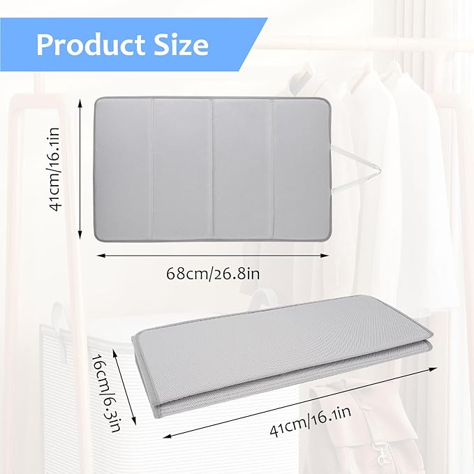 BestYiJo Foldable Steamer Board for Clothes with Heat-Resistant Glove & Handheld Ironing Pad, Hanging Ironing Board, Easier Steaming with Handheld Steamers, Can Also be Used Flat