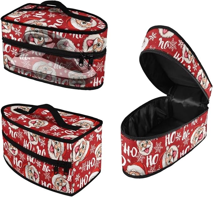 Christmas Iron Storage Case Fits Traveling Outing Decorative Handheld Steam Iron Storage Bag Compatible with Most Iron, Santa Claus HOHOHO