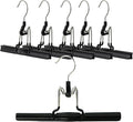 Mawa by Reston Lloyd Non-Slip Space-Saving Clothes Hanger with Clamp for Pants and Skirts, Style M/26, Set of 6, Black