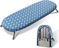SheeChung Tabletop Ironing Board 12"x32",Small Ironing Boards with Removable Cotton Cover and Pad,Portable Folding Non-Slip Feet for Home Laundry Rooms,Blue Square