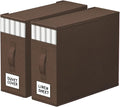 2 Pack Bed Sheet Closet Organizers and Storage,Sturdy Foldable Storage Containers with Window and Label,Storage and Organization for Bedding Sheets,Duvet Covers,Blankets (Brown)