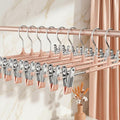 Pants Hangers with Clips 20 Pack Adjustable Non-Slip Heavy Duty Skirt Hangers, Space Saving Clothes Hangers for Jeans, Trousers, Shorts, Slacks, Dresses - 12 Inch, Apricot Pink