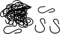 S Hooks for Hanging Plants, Clothes, Black S Shaped Hooks Made of Metal Iron, Heavy Duty S-Hooks, 50 Pack