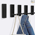 5PCS Heavy Duty Folding Coat Hooks - Zinc Alloy Wall Hooks for Coats, Scarves & Bags - Rustproof, Space-Saving Design for Bathroom, Entryway & Closet - Easy Install with Screws (Black)