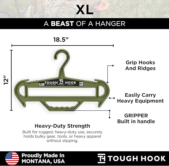 Tough Hanger XL | Set of 2 | Grey and Foliage | USA Made