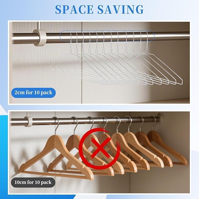 150 Pack Wire Hangers 15.9 Inch 13 Guage Metal Dry Cleaner Hangers Bulk Thin Space Saving Suit Holder for Coats, Shirts, Suits, Pants, Skirts (Silver)