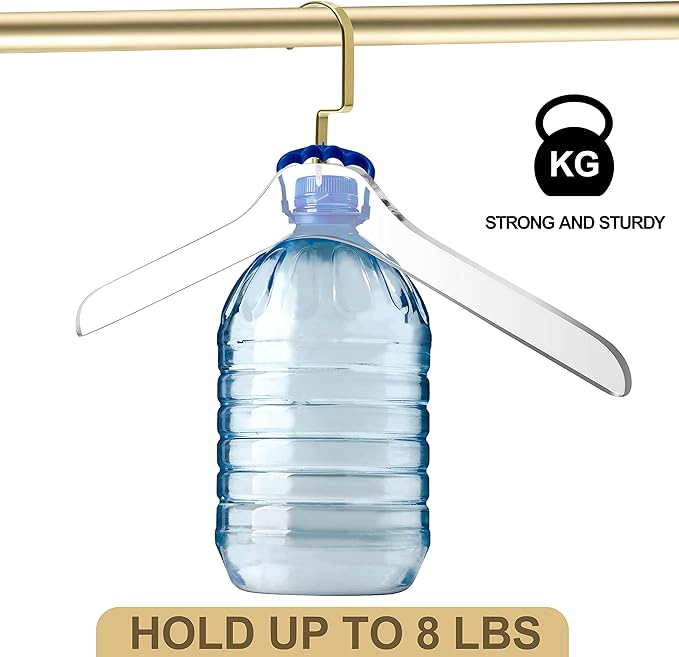 Quality Clear Acrylic Lucite Coat Suit Hangers, Stylish Clothes Hanger with Silver Hook - Coat Hanger for Dress, Suit - Closet Organizer Adult Hangers Gloss Gold, 50 Pcs