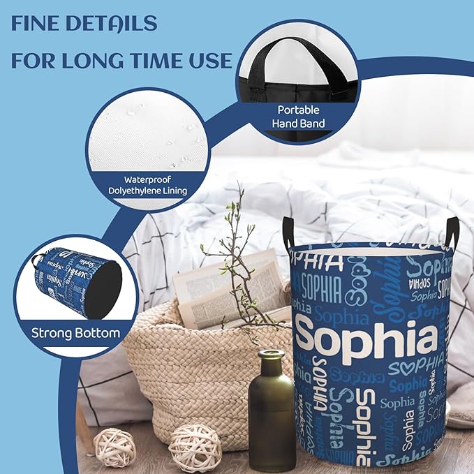 Personalized Laundry Hamper with name, Customizable Name Laundry Basket, Custom Laundry Hamper with Name, Customized clothes hampers with Handles Gifts for Men Women