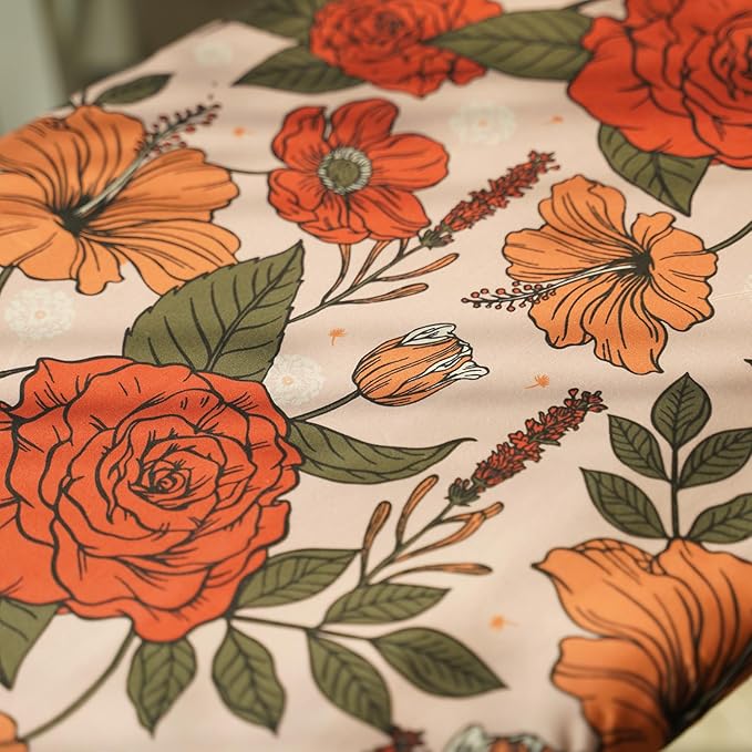 Ironing Board Cover and Pad 15x54, Iron Board Cover with 6mm Thick Felt Padding, Drawstring, Hook and Loop Fasteners, Floral Printed