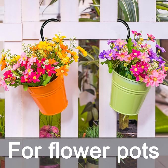 6.2 Inch 24 Pack Large S Hooks for Hanging Plants,Vinyl Coated Heavy Duty S Hooks for Hanging Non Slip S Hanger Hooks Steel Metal with Rubber Stopper Closet Hooks,Clothes,Jeans,Pot Pan Garden